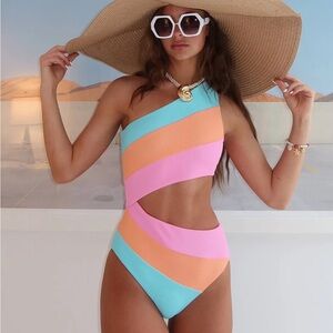 Beach Riot Joyce One Piece Crush Colorblock XS